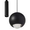 Lámpara Colgante Moderna 2 Luces Led Integradas Pantalla Redonda Metal Pintado Forma Decorativa Negro Mabole - Negro