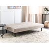 Sofá Cama Retro De Tela 3 Plazas Sin Reposabrazos Respaldo Ajustable Abotonado Beige Visby - Beige