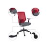 Silla De Oficina De Escritorio Giratoria Ajustable En Altura Tapicería De Malla Rojo Virtuoso - Rojo