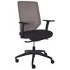 Silla De Oficina De Escritorio Giratoria Ajustable En Altura Tapicería De Malla Gris Pardo Virtuoso - Negro