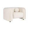 Sillón De Terciopelo Moderno Con Cojín Redondo Blanco Crema Leiren - Blanco