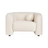 Sillón De Terciopelo Moderno Con Cojín Redondo Blanco Crema Leiren - Blanco