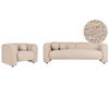 Conjunto De Sala De Estar 4 Plazas Sofá Y Sillón Moderno Con Cojines Extra De Bouclé Beige Leiren - Beige