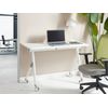 Escritorio Rectangular Moderno Plegable Con Ruedas Mesa Móvil Portátil Estructura Metálica 120 X 60 Cm Blanco Bendi - Blanco