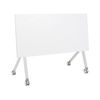 Escritorio Rectangular Moderno Plegable Con Ruedas Mesa Móvil Portátil Estructura Metálica 120 X 60 Cm Blanco Bendi - Blanco