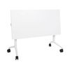 Escritorio Rectangular Moderno Plegable Con Ruedas Mesa Móvil Portátil Estructura Metálica 120 X 60 Cm Blanco Cavi - Blanco