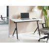 Escritorio Rectangular Moderno Plegable Con Ruedas Mesa Móvil Portátil Estructura Metálica 120 X 60 Cm Blanco Y Negro Bendi - Blanco