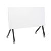 Escritorio Rectangular Moderno Plegable Con Ruedas Mesa Móvil Portátil Estructura Metálica 120 X 60 Cm Blanco Y Negro Bendi - Blanco