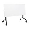 Escritorio Rectangular Moderno Plegable Con Ruedas Mesa Móvil Portátil Estructura Metálica 120 X 60 Cm Blanco Y Negro Cavi - Blanco