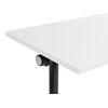 Escritorio Rectangular Moderno Plegable Con Ruedas Mesa Móvil Portátil Estructura Metálica 120 X 60 Cm Blanco Y Negro Cavi - Blanco