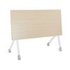 Escritorio Rectangular Moderno Plegable Con Ruedas Mesa Móvil Portátil Estructura Metálica 120 X 60 Cm Madera Clara Y Blanco Bendi - Madera Clara