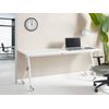 Escritorio Rectangular Moderno Plegable Con Ruedas Mesa Móvil Portátil Estructura Metálica 180 X 60 Cm Blanco Bendi - Blanco