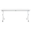 Escritorio Rectangular Moderno Plegable Con Ruedas Mesa Móvil Portátil Estructura Metálica 180 X 60 Cm Blanco Bendi - Blanco