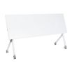 Escritorio Rectangular Moderno Plegable Con Ruedas Mesa Móvil Portátil Estructura Metálica 180 X 60 Cm Blanco Bendi - Blanco