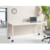 Escritorio Rectangular Moderno Plegable Con Ruedas Mesa Móvil Portátil Estructura Metálica 180 X 60 Cm Blanco Cavi - Blanco