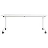 Escritorio Rectangular Moderno Plegable Con Ruedas Mesa Móvil Portátil Estructura Metálica 180 X 60 Cm Blanco Cavi - Blanco