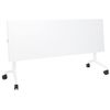 Escritorio Rectangular Moderno Plegable Con Ruedas Mesa Móvil Portátil Estructura Metálica 180 X 60 Cm Blanco Cavi - Blanco