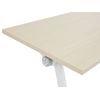 Escritorio Rectangular Moderno Plegable Con Ruedas Mesa Móvil Portátil Estructura Metálica 180 X 60 Cm Madera Clara Y Blanco Bendi - Madera Clara