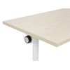 Escritorio Rectangular Moderno Plegable Con Ruedas Mesa Móvil Portátil Estructura Metálica 180 X 60 Cm Madera Clara Y Blanco Cavi - Madera Clara