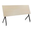 Escritorio Rectangular Moderno Plegable Con Ruedas Mesa Móvil Portátil Estructura Metálica 180 X 60 Cm Madera Clara Y Negro Bendi - Madera Clara