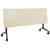 Escritorio Rectangular Moderno Plegable Con Ruedas Mesa Móvil Portátil Estructura Metálica 180 X 60 Cm Madera Clara Y Negro Cavi - Madera Clara