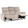 Sofá 3 Plazas Reclinable Manual De Terciopelo Beige Función Relax Verdal - Beige