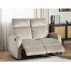 Sofá 2 Plazas Reclinable Eléctrico De Terciopelo Beige Función Relax Verdal - Beige