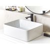 Lavabo De Encimera Baño Cerámica Rectangular Blanco Brillante 49 X 38 Cm Travesia - Blanco