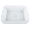 Lavabo De Encimera Baño Cerámica Rectangular Blanco Brillante 49 X 38 Cm Travesia - Blanco