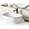 Lavabo Sobre Encimera Baño Clásico Cerámica Brillante Ovalado Blanco Con Borde Negro 46 X 33 Cm Xert - Blanco