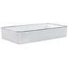 Lavabo Sobre Encimera Baño Clásico Cerámica Brillante Blanco Con Borde Negro Rectangular 61 X 35 Cm Xert - Blanco