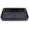 Lavabo Sobre Encimera Baño Clásico Cerámica Negro Acabado Mate Rectangular 61 X 35 Cm Ulua - Negro