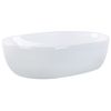 Lavabo Sobre Encimera Baño Clásico Cerámica Blanco Acabado Brillante Ovalado 48 X 34 Cm Omoa - Blanco