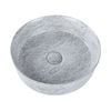 Lavabo Sobre Encimera De Cerámica Baño Redondo ⌀ 37 Cm Gris Mate Efecto Granito Gudar - Gris