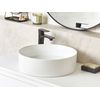 Lavabo Sobre Encimera De Cerámica Baño Redondo Blanco Mate ⌀ 40 Cm Tebar - Blanco