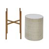 Macetero Para Interior Y Exterior Soporte Para Maceta Metal Beige 31 X 31 X 58 Cm Alpinus - Beige