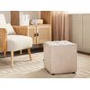 Reposapiés Puf Sala De Estar Moderno Cubo Otomana Bouclé Beige Kansas - Beige