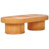 Mesa De Centro De Jardín De Ratán 150 X 70 Cm Madera Clara Airole - Madera Clara