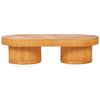 Mesa De Centro De Jardín De Ratán 150 X 70 Cm Madera Clara Airole - Madera Clara