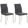 Clp Set De 2 Sillas De Comedor Colmar De Tela Gris Oscuro 50x40x88 Cm