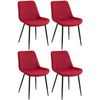 Clp Pack De 4 Sillas De Comedor Victoria En Terciopelo Rojo 60x51x80 Cm