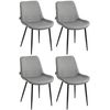 Clp Pack De 4 Sillas De Comedor Victoria En Terciopelo Gris 60x51x80 Cm