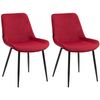 Clp Set De 2 Sillas De Comedor Victoria En Terciopelo Rojo 60x51x80 Cm