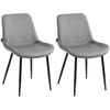 Clp Set De 2 Sillas De Comedor Victoria En Terciopelo Gris 60x51x80 Cm