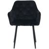 Clp Juego De 2 Sillas De Comedor Stanley En Terciopelo Negro 62x59x82 Cm