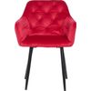 Clp Juego De 2 Sillas De Comedor Stanley En Terciopelo Rojo 62x59x Cm