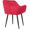 Clp Juego De 2 Sillas De Comedor Stanley En Terciopelo Rojo 62x59x Cm