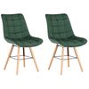 Clp Set De 2 Sillas De Comedor Leni En Terciopelo Verde 60x46x82 Cm