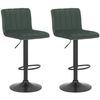 Clp Set De 2 Taburetes De Bar Jamie En Terciopelo Verde 49x41x87 Cm