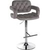 Clp Taburete De Bar Dublin En Terciopelo Gris 55x62x103 Cm